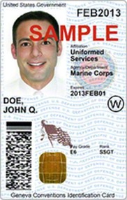 Sample image of a CAC card